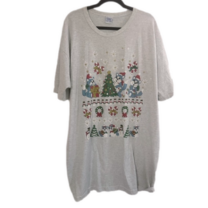Vintage Christmas Holiday Winter Tee T-Shirt Curve Plus One-Size - Cats Trees